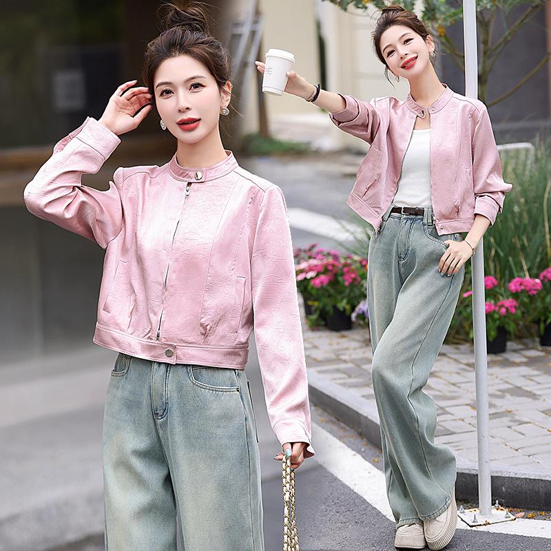 

Весенняя короткая бейсбольная куртка 2025 - Маленький размер, Свободный крой, Приталенный дизайн ME6036 M (45-55 kg) розовый