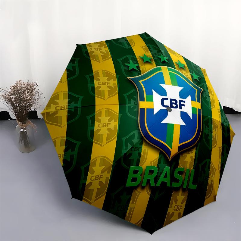 Brazil pattern, automatic folding umbrella, portable and foldable design, 8 ribs, a Christmas or birthday gift.