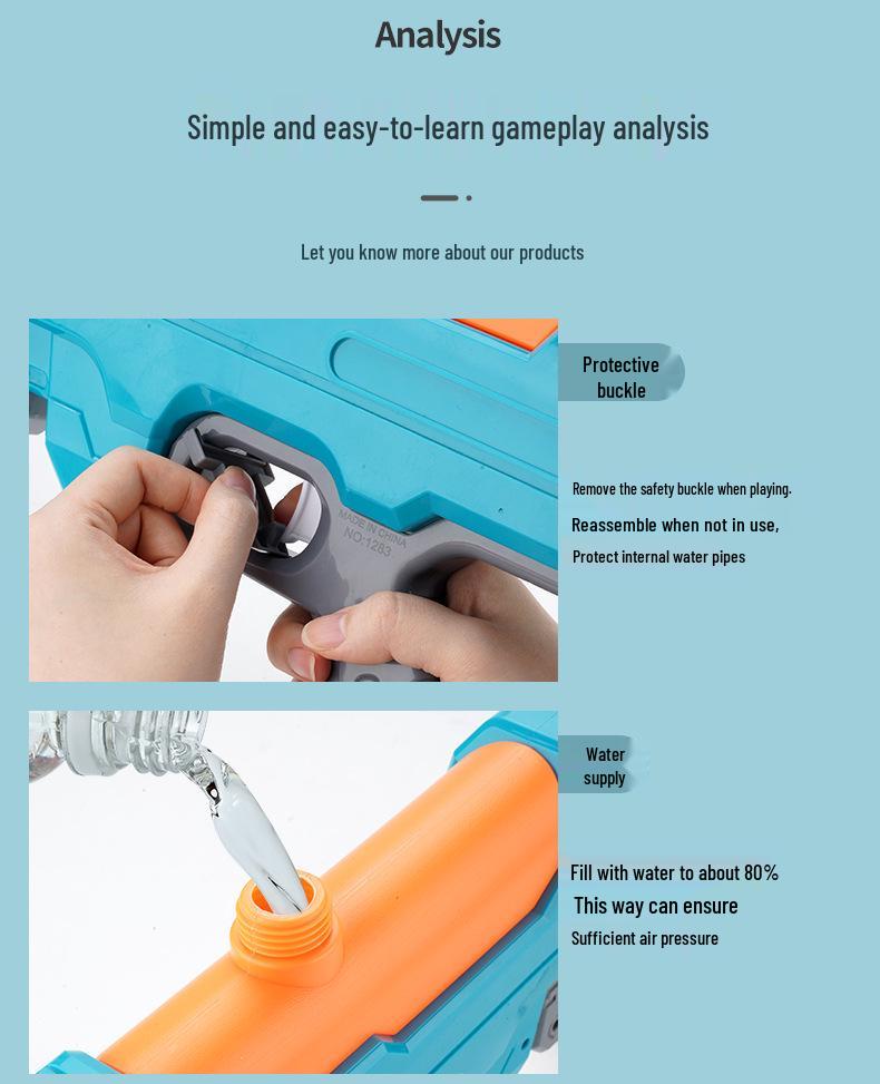 High-Capacity Summer Water Gun for Kids - Pull-Out Sprayer for Beach and Splash Party Fun