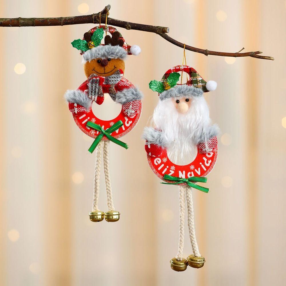 

3pcs Cute Christmas Snowman Bells Pendant Plush Christmas Tree Hanging Decoration Party Favors