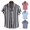 Men Shirt Striped Hawaii Summer Buttons Good Touch Shirt Beachwear