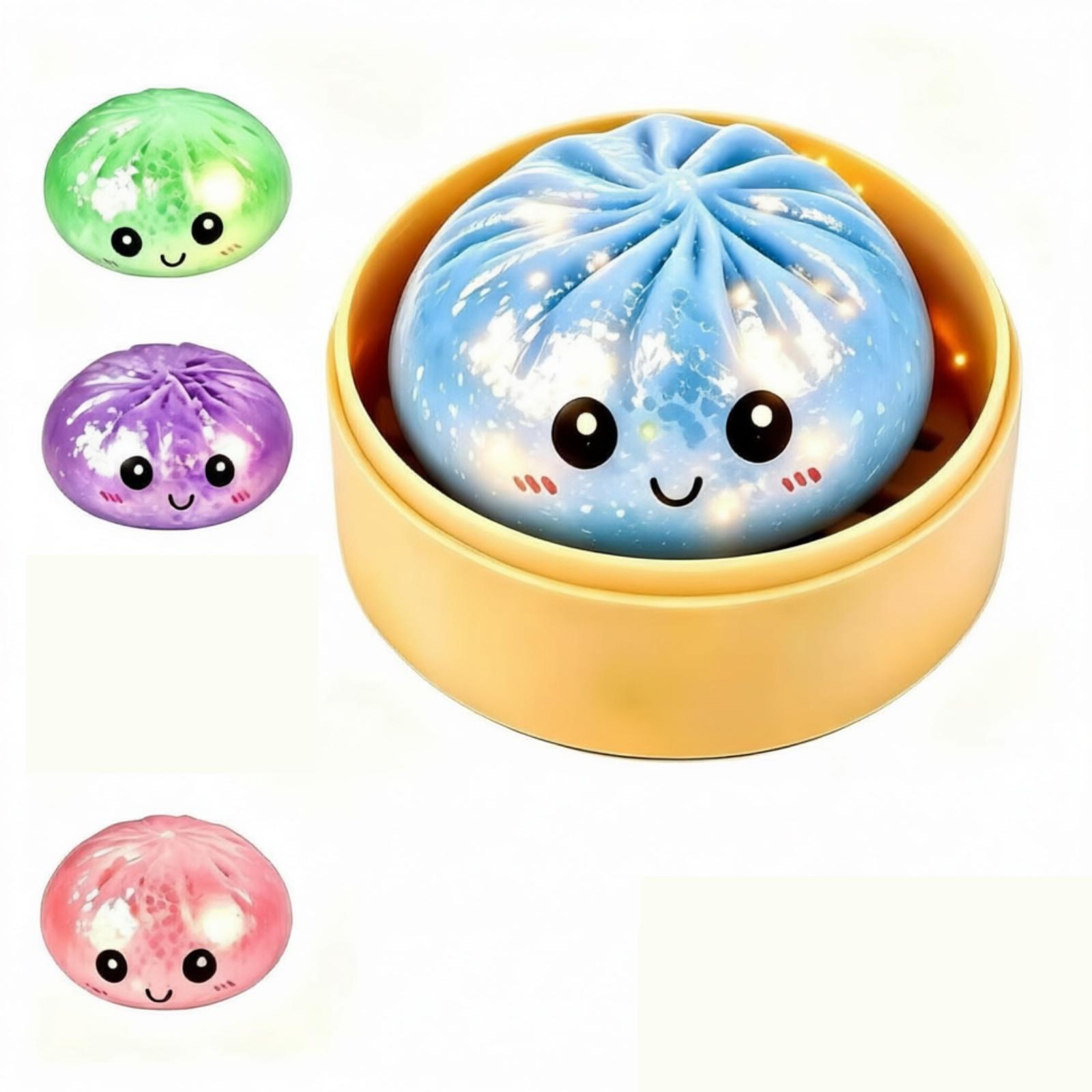Squishy Sensory Stress Relief Toy Soft Squeeze Dumpling Shape Stress Ball for Anxiety and Focus Relief Kids and Adults Toy one size синий