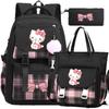 Set Zaino Scolastico Hello Kitty In Materiale Di Nylon Per La Scuola E L'Uso Degli Adolescenti