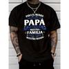 Europäische Größe Herren Lässiger Mode-Stil Kurzarm-T-Shirt, 'Dad Is Our World' Buchstabenprint Faser, Bequemes Elastisches Sommer-Mode-T-Shirt