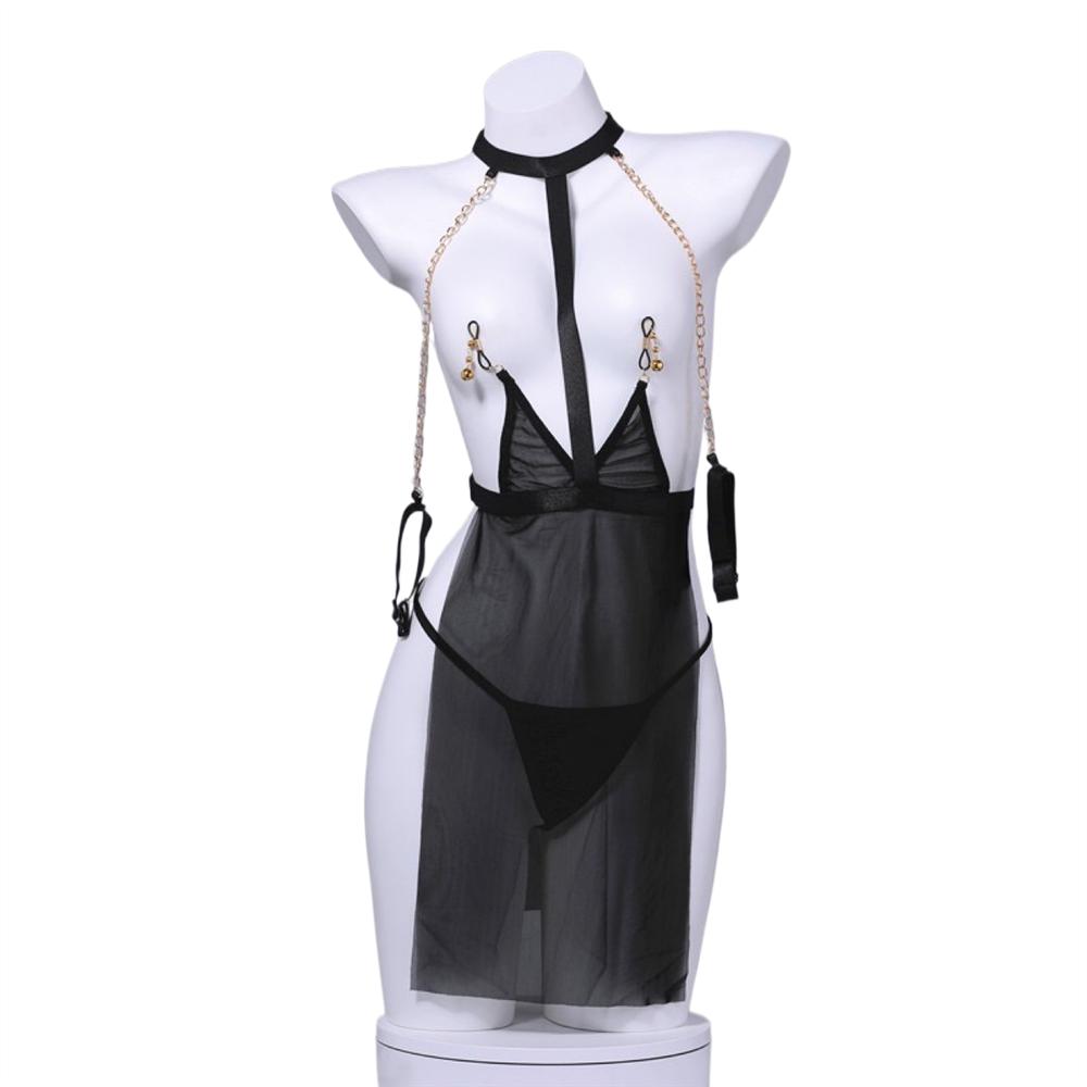 Sexy ODM Bodysuits Underwear Mesh Perspective Uniform Temptation Milk Leakage Passion Non-Release Sm Gown Pajamas Female Qqny