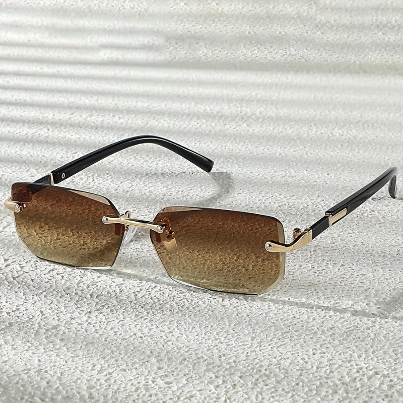 1 Pair of Fashionable Square Frameless Glasses for Both Men and Women Casual Daily Wear Simple Party Pography