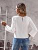European White Long Sleeve Button-Decorated Split Casual Shirt