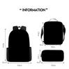 Back to School Students Cartoon Backpack Tote Bag Pencil Case 3 Piece Set Large Capacity Anti-Shoulder School Bag for Kids Teens