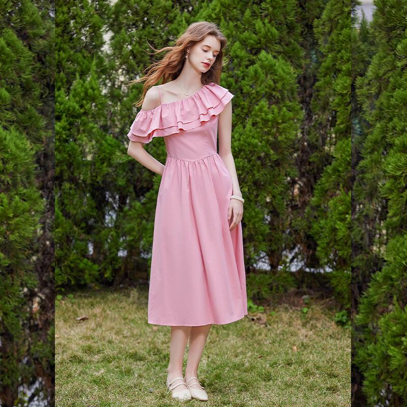 

Bailuyu Sweet Asymmetrical Ruffle Maxi Dress L