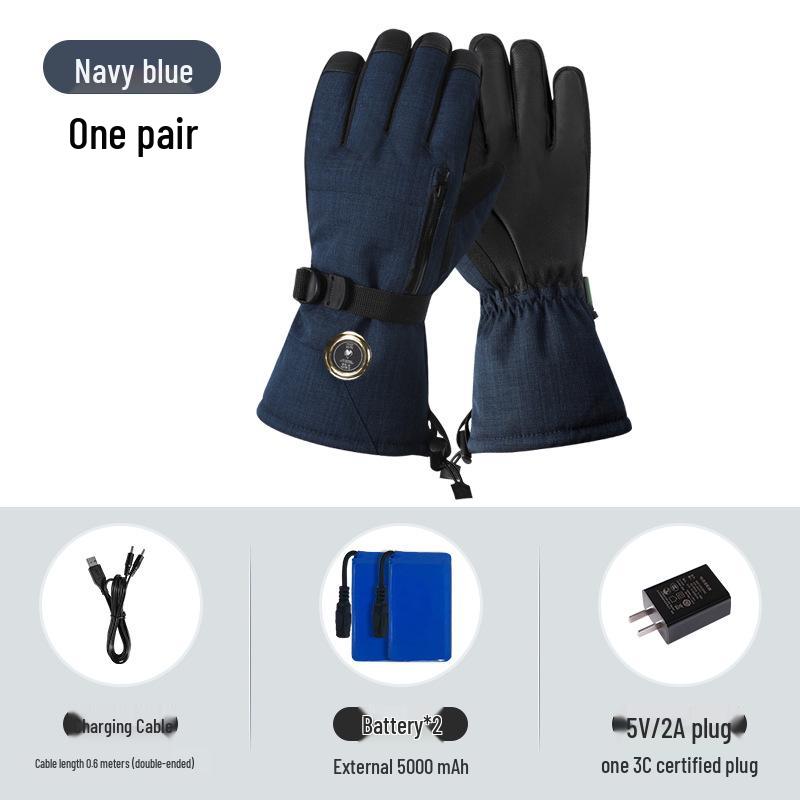 

Smart Heated Gloves: Winter Electric Hand Warmers for Men & Women, Ideal for Cycling & Motorcycle Riding M темно-синий