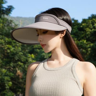 Chapeau Tendance Printemps et Automne Mode Femme Alphabet Polyvalent Haut Ouvert Chapeau de Soleil Protection Solaire Été Chapeau de Soleil de Sport