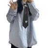 Jk Uniform Schwarze Krawatten Metallkette Herz Kragen Japan Jk seifuku Cosplay Vorgebundene Krawatte Schulmädchen JK Anzug Halsbekleidung