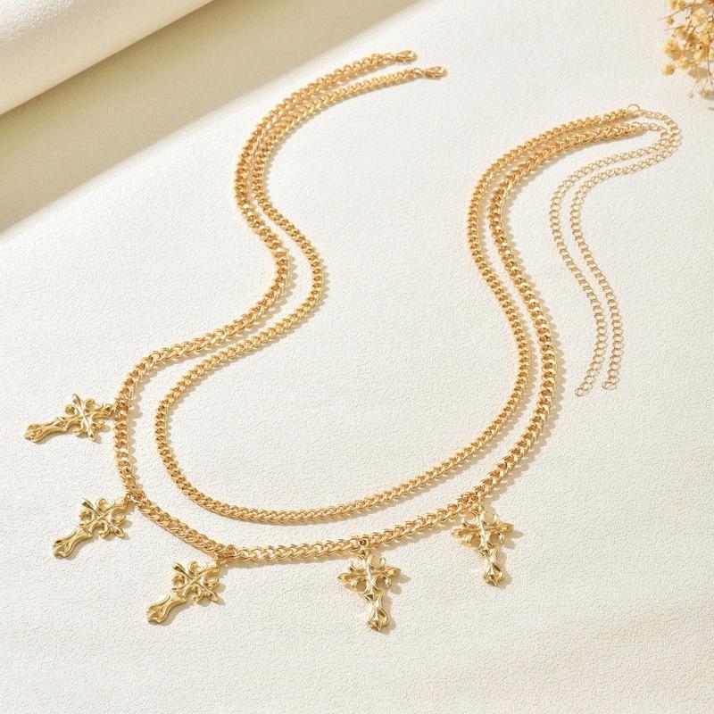 Cross Pendant Waist Chain Personalized Jewelry Women's Multi-layer Stacking Design Sexy Body Chain