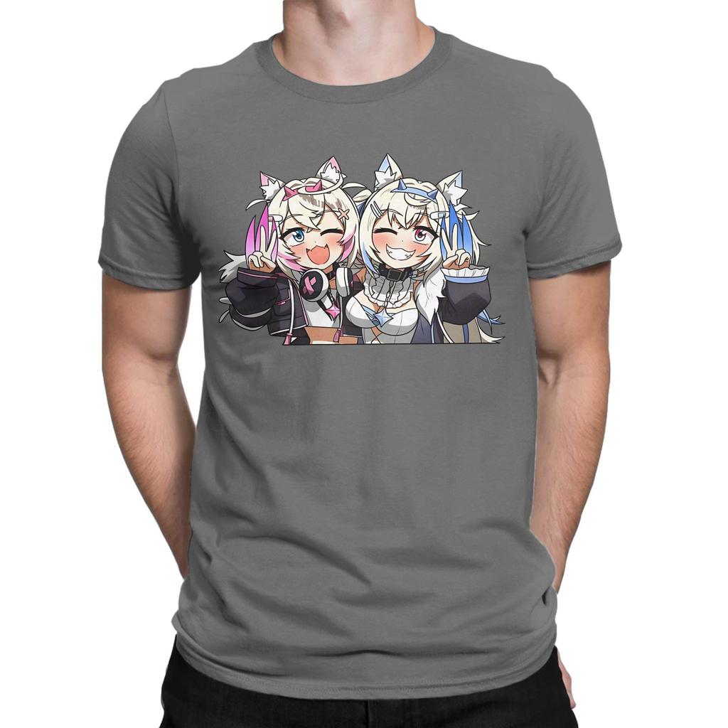 Men Women Graphic Fuwamoco bau Bau Hololive  Tee T Shirt Pure Cotton  T-shirts Clothes