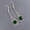 Wunderschöne grüne Smaragd Silber Ohrringe, handgefertigte 925 Sterlingsilber Ohrringe, erstaunliche Smaragd Silber Ohrringe zum Verschenken