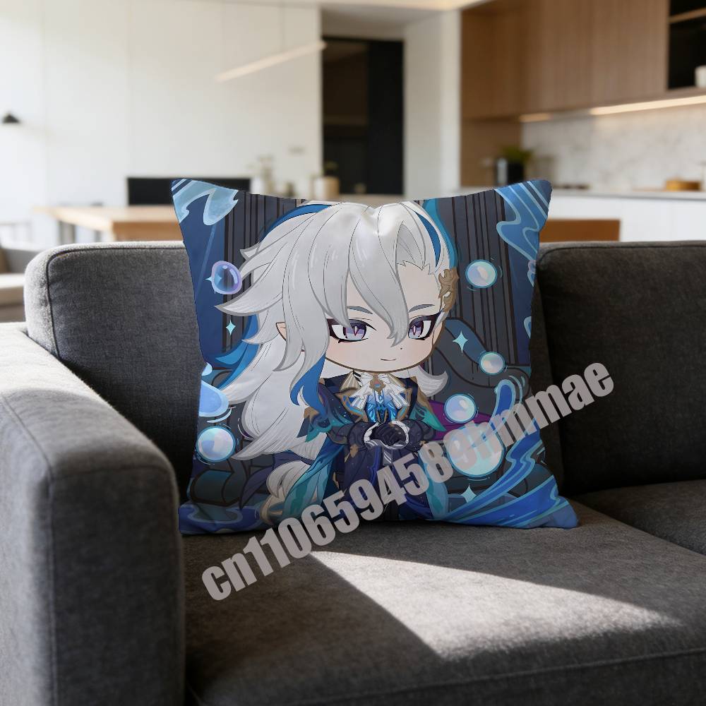 Genshin Impact Neuvillette Throw Pillow Case Sham 45X45Cm 35X35Cm Square Home Pillowcase Cushion Cover