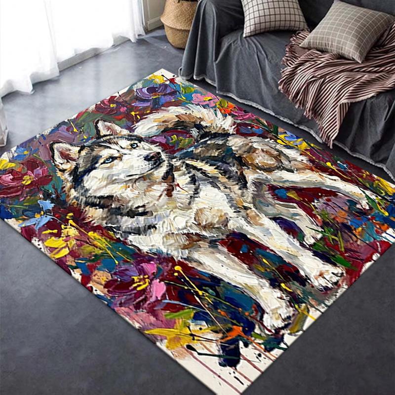 2025 New Husky Dog Carpet Rug for Living Room Bedroom Home Sofa Decoration,Kids play Non-slip Floor Mat67