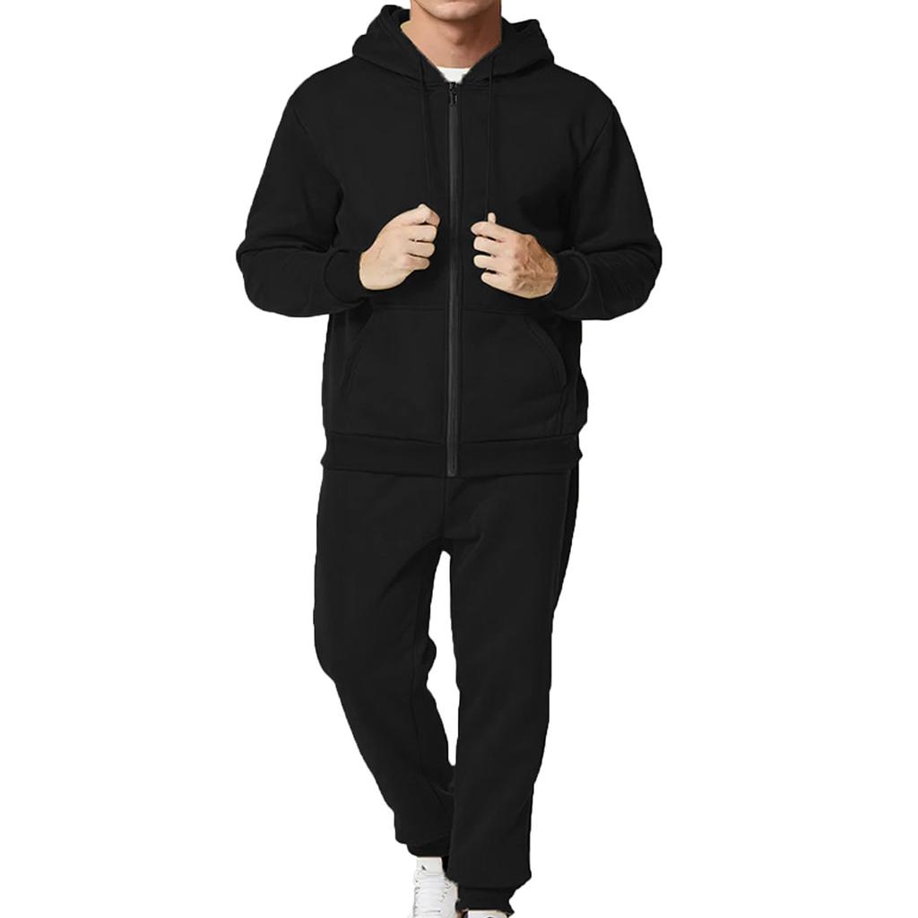 Men's Stylish Comfortable Slim Fit Stand Up Tie Pocket Jacket And Pants Set