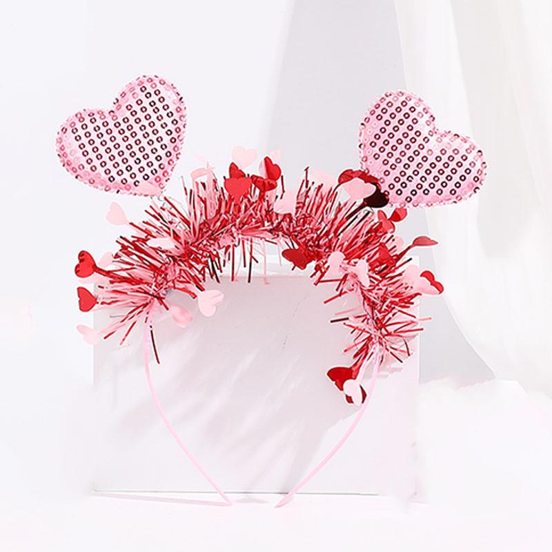 Valentine's Day Red Heart Headband Hair Clip - Wedding & Party Photo Prop