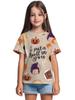 T-Shirt for Girls Halloween Cartoon Pumpkin Print Round Neck Short Sleeve Tops Fashion Girls Clothes Holiday Children's Clothing