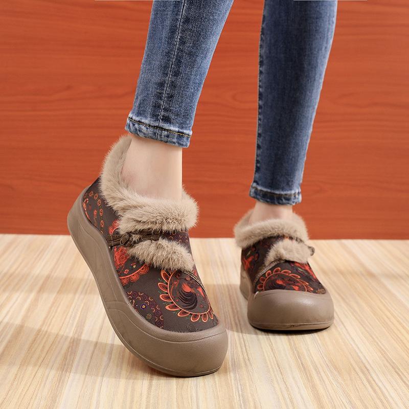 Processing customized foreign trade new Mao Mao shoes non-slip and warm thickened fashion national style Hanfu lightweight mother shoes
