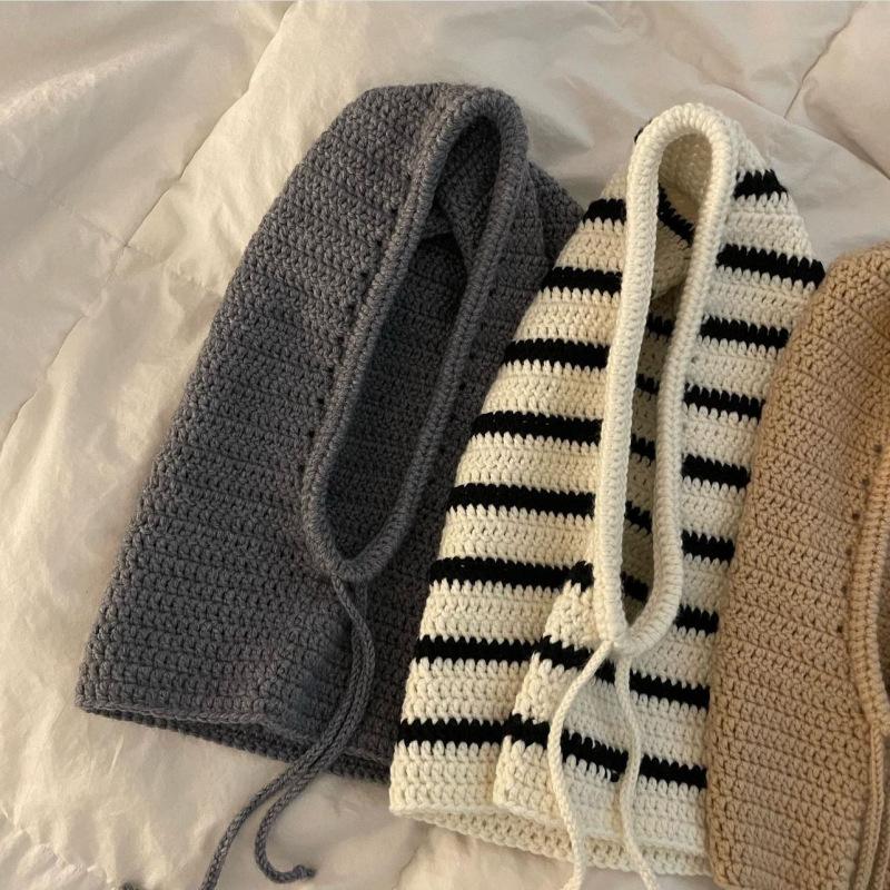 New Dopamine Rainbow Fisherman Hat Handmade Knitted Sunscreen Beanie Versatile Cute Bee Hat