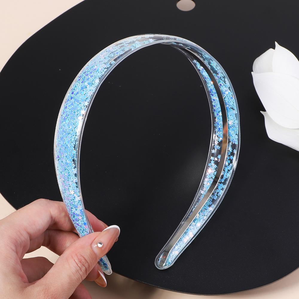 

Прозрачная повязка для волос с зыбучим песком для девочек, с блестками, пайетками в форме сердца, мультяшными ушками, обручи для волос, головные уборы, аксессуары для волос