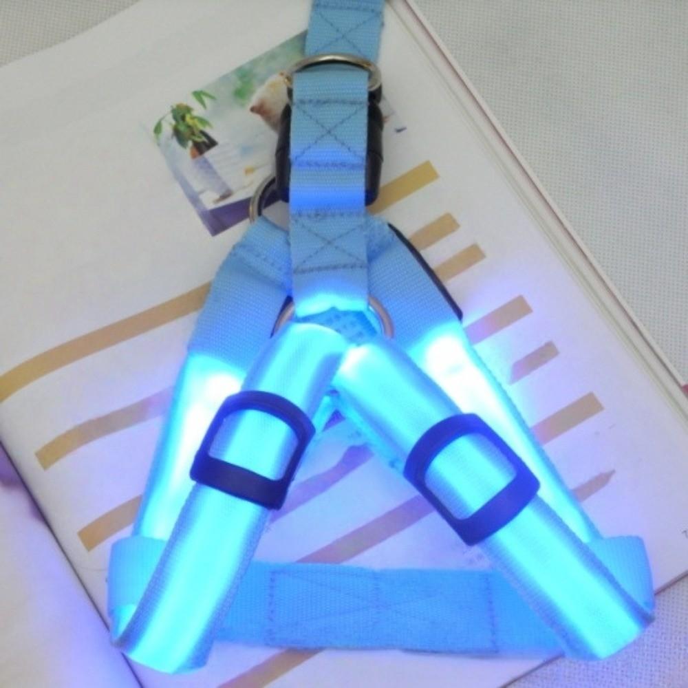 Light Up LED Dog Harness Rechargeable Adjustable Luminous Pet Chest Strap Soft Flashing Dog Glowing Vest Outdoor Activities
