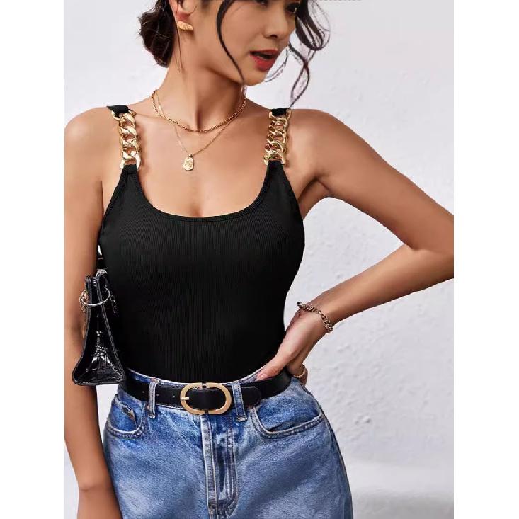 New Summer Casual Temperament Slim Fit Sexy Vest T-Shirt Sleeveless Suspender Versatile Top Strapless Women