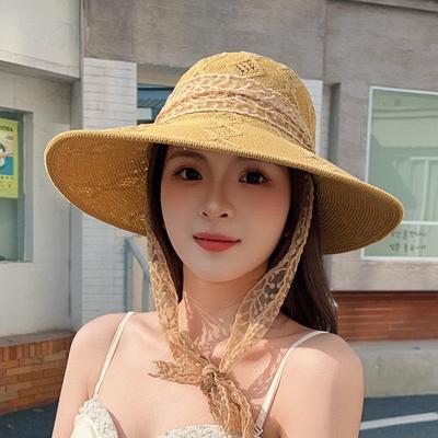 New Simple Foldable Travel Vacation Sunscreen Beach Fisherman Hat Grass Hat Women's Summer Sunshade Hat
