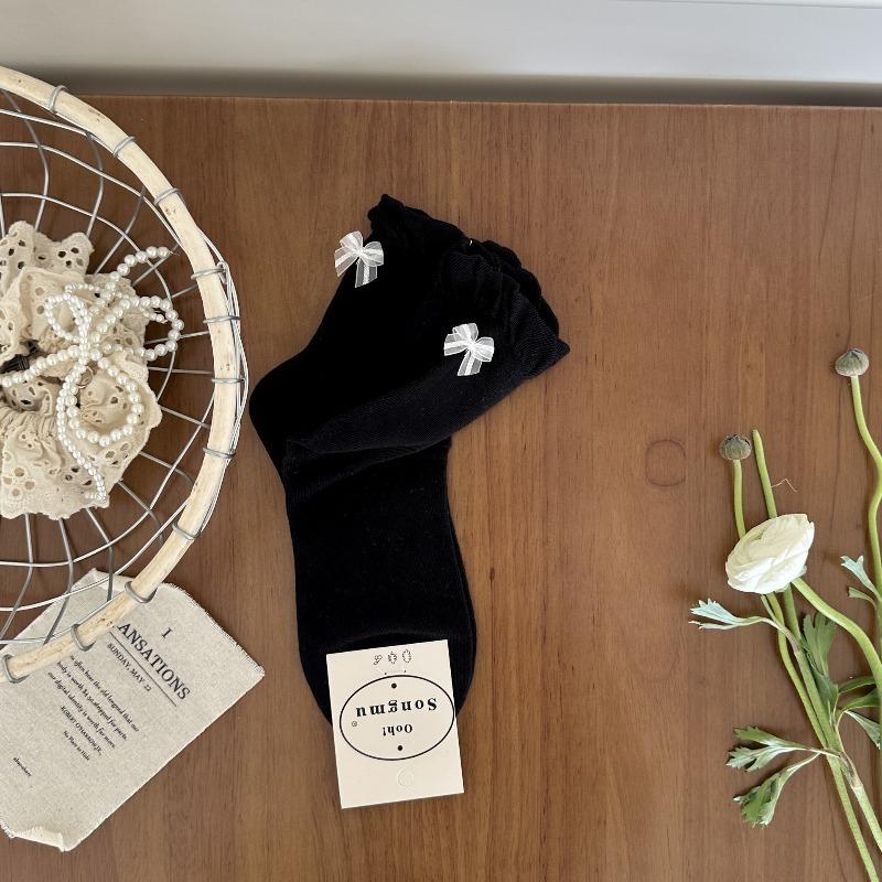 

Вышитый Галстук-бабочка Безшнуровые Носки для Детей, Носки средней длины для Весны и Осени, Хлопковые Носки серого цвета, Длинные Носки в стиле Балет 1 pair чёрный