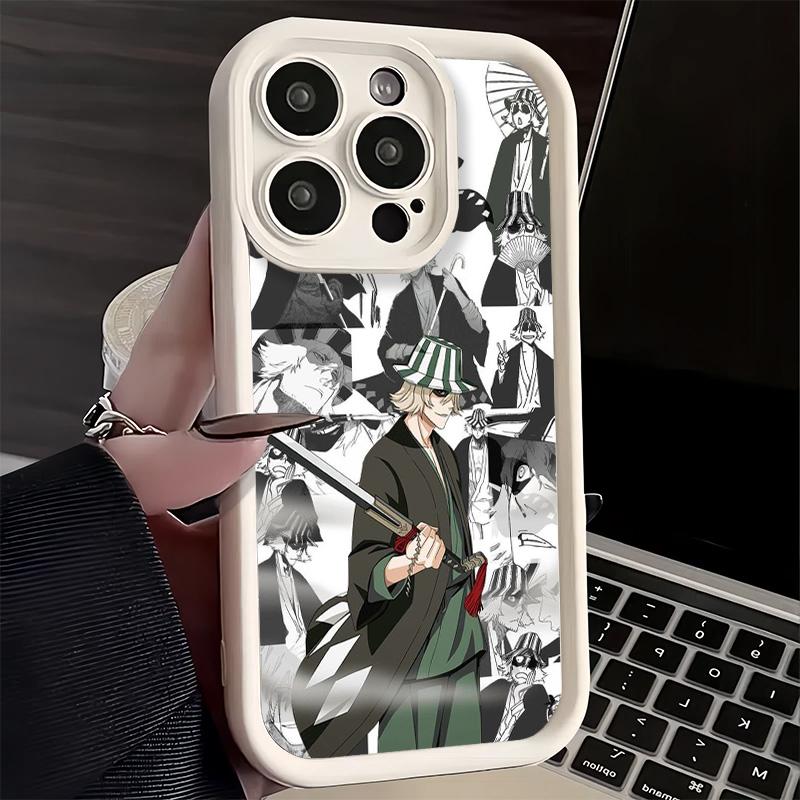 Phone Case for iPhone 17 Air 16E 15 16 Pro Max Bleach Anime Ichigo Kenpachi Cover 14 Plus 13 12 Mini Soft Shell Silicone Fundas