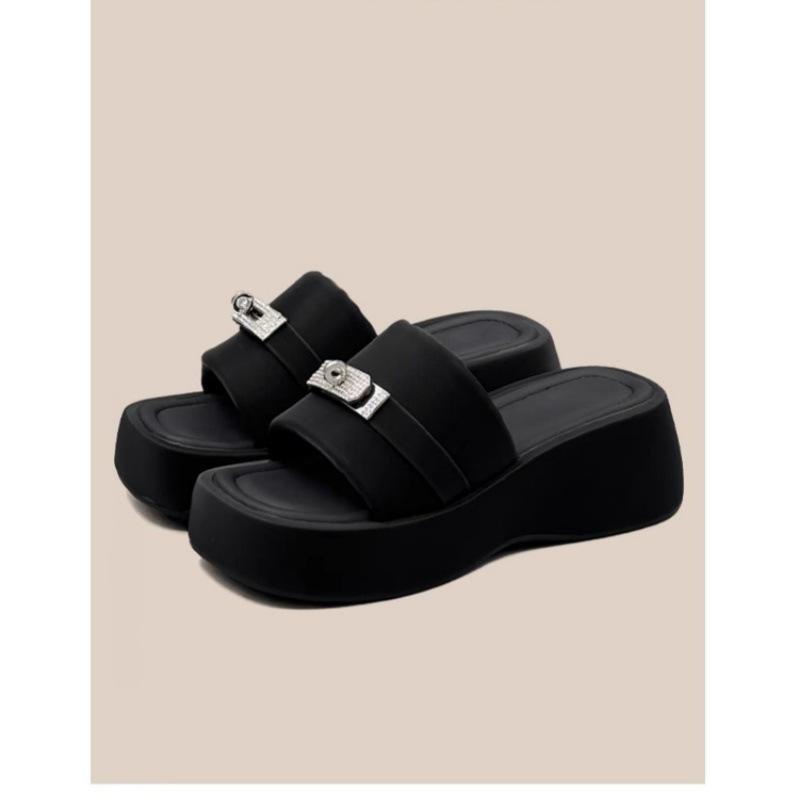 Summer versatile shorty slippers heighten ice blue platform women's shoes sandals women wear without tiring feet