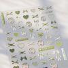 5D Cute Rabbit Love Peach Blossom Flower Yellow Nail Art Stickers Bowknot DIY Self Adhesive Rhinestone Manicure Decals