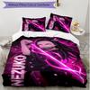 3pcs Duvet Cover Set (1*Duvet Cover + 2*Pillowcase, Without Core), Demon Slayer Print Soft All‑Season Bedding Set, Home Bedroom Decor Gift