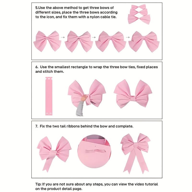 Giant Pink EVA Bow Set for Weddings Birthdays 3D Ribbon Bow DIY Decoration Material, Wedding Decorations
