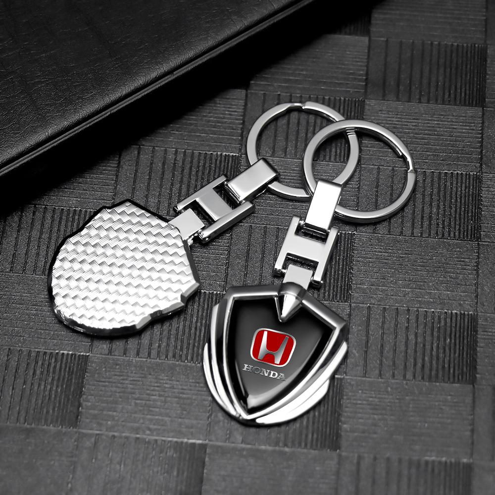 Car Logo Keychain Badge 3D Metal Keyring Auto Accessory For Honda Civic XR-V HR-V City Accord Odyssey Spirior CRV Jazz Varadero TP6