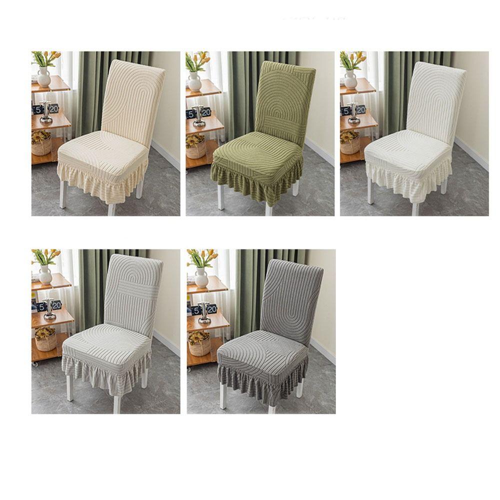 W/ Skirt Backrest Cover Elastic Jacquard Seat  Stool Cover Stretchy Dining Chair Cover  Kitchen