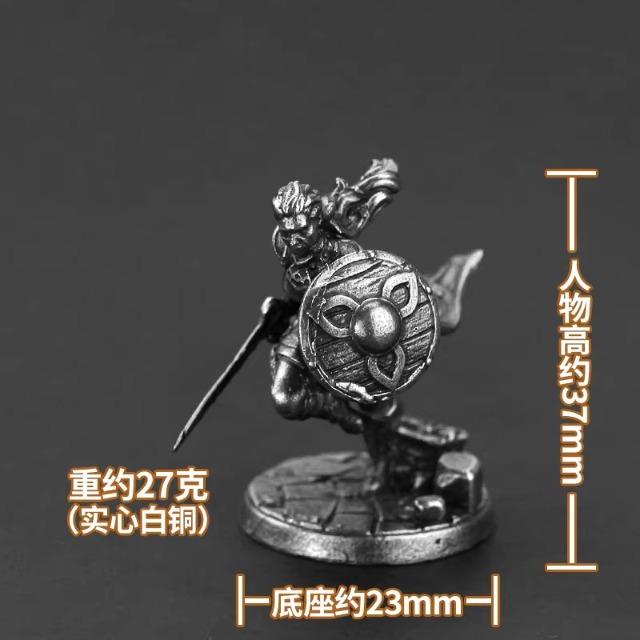 White Brass Viking Warrior Miniature Model Metal Ancient Soldier Figure Board Game Piece Desktop Decor Ornament Toy