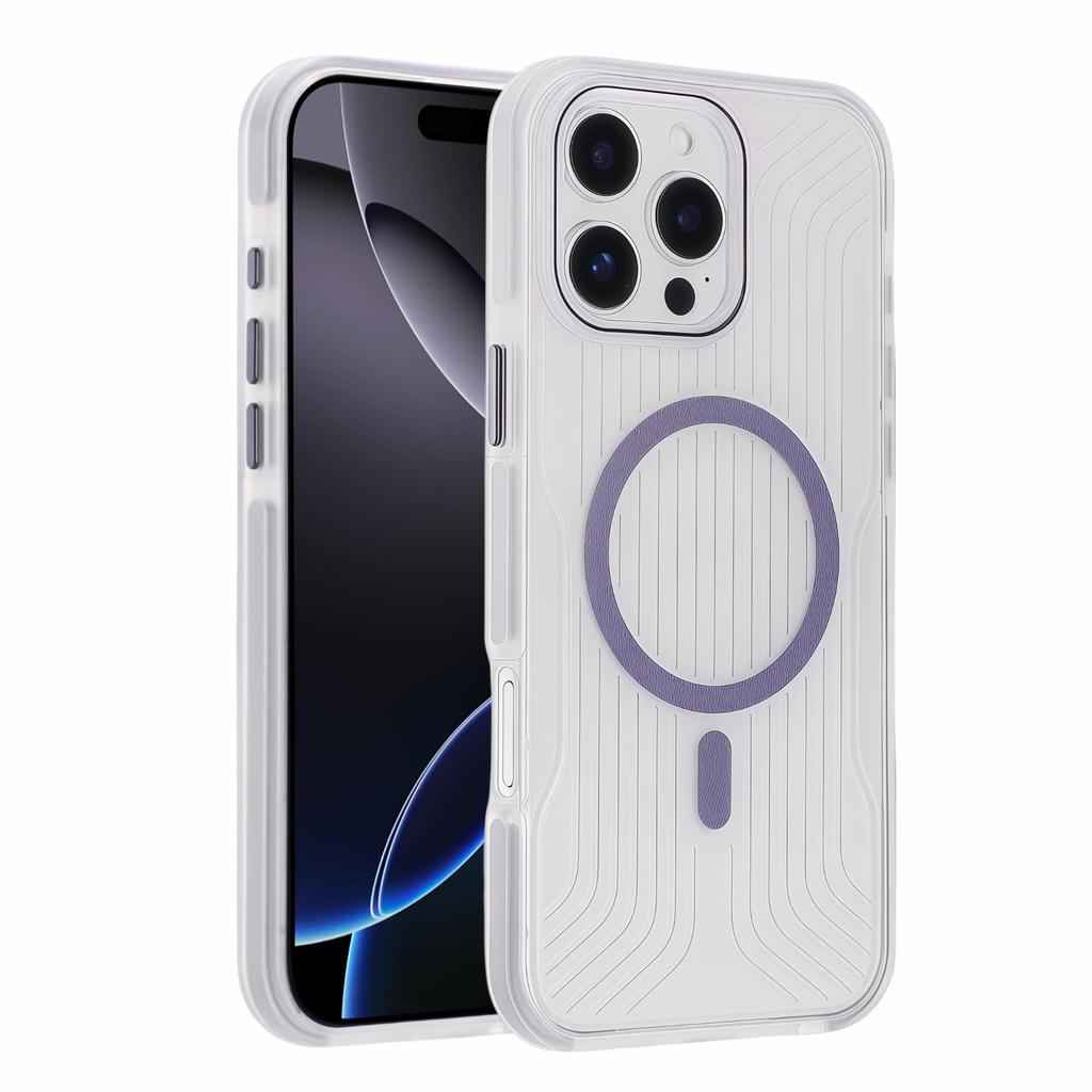For iPhone 16 Pro Max Magnetic Case TPU PC TPE Shockproof Phone Back Cover