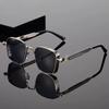 Punk Pilot Sunglasses Men Driving Glasses Retro Leg Driving Outdoor Sports Metal Rectangular Decorative Goggle Women UV400