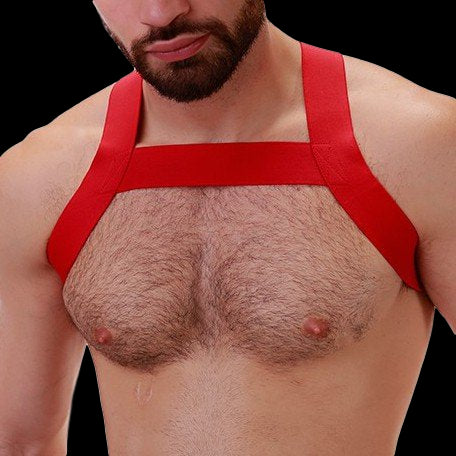 MATT Elastic Harness Red - Barcode Berlin - Men's Harness