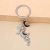 Delicate Y2K Crystal Star Moon Keychain Cross Key Ring Pendants for Women Girls Handbag Decor DIY Handmade Jewelry Gifts