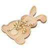 Wooden Rabbit Serving Tray Animal Charcuterie Platters Novelty Appetizer Platter for Cheese Fruit Heart-shaped Food Platter for Parties