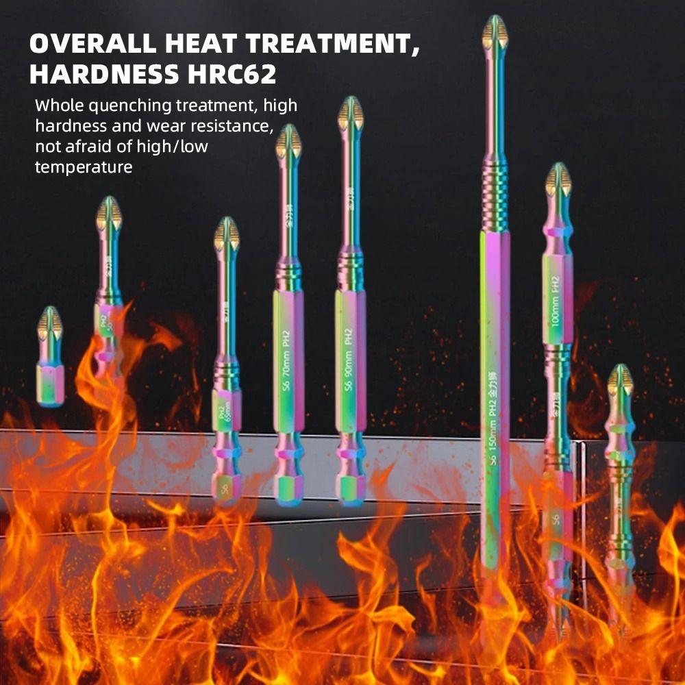 6/8PCS S6 Colorful Titanium Cross Screwdriver Bits  Electric Screwdrivers