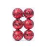 6pcs 8cm Painted Christmas Balls Ornament Plastic Christmas Tree Pendant  Home Xmas Decor