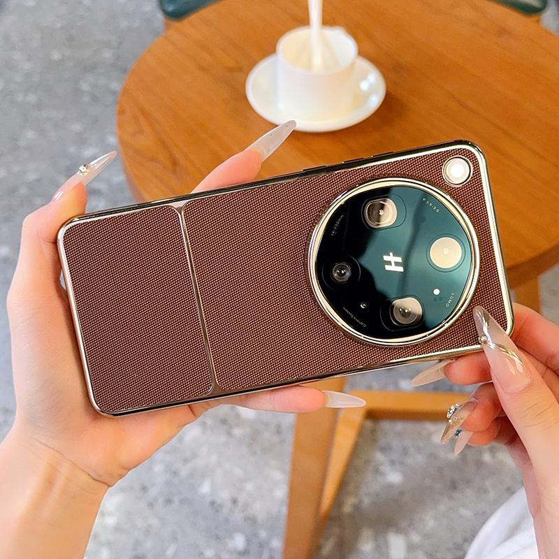Plating For OPPO Find X9 Ultra Phone Case PC Leather Hard Shell Protective Fashion Shockproof Back Cover
