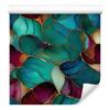 Ink Wallpaper Turquoise, Sea Blue and Burgundy for Living Room and Bedroom 50x1000