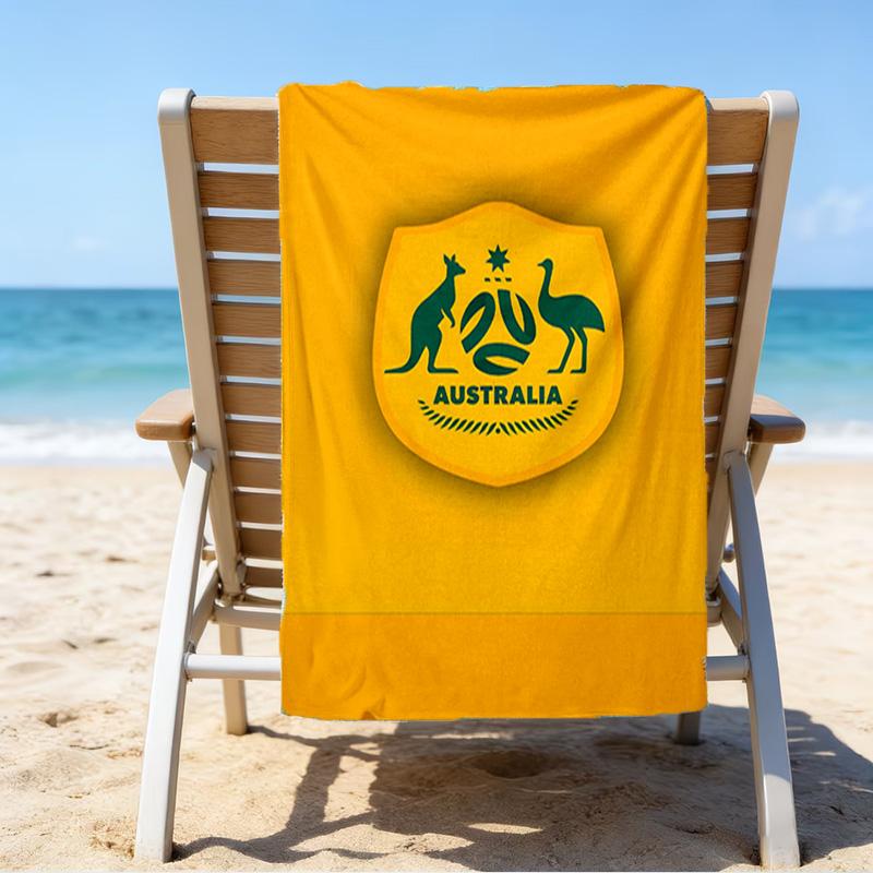 Asciugamano da Spiaggia in Microfibra con Emblema dello Stemma dell'Australia, Leggero e Asciugatura Rapida, per Viaggi Estivi, Essenziale per la Spiaggia, Piscina all'Aperto
