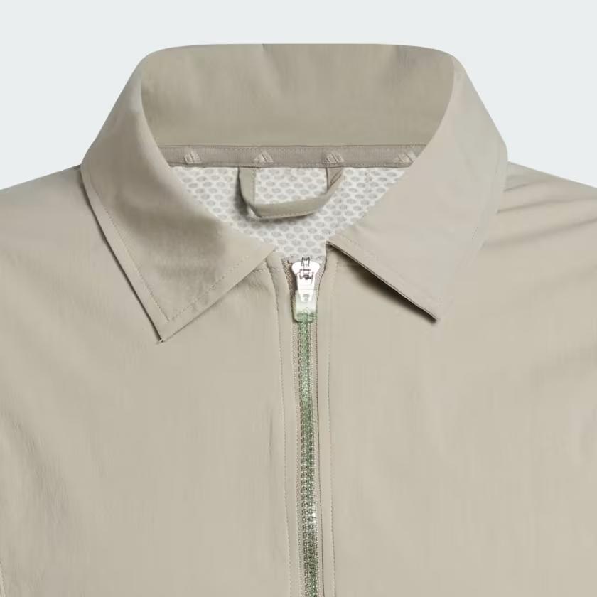 Adidas Beyond Polo Collar Zipper Design Solid Color Small Logo Jacket Men Jacket Light-Brown JF4863